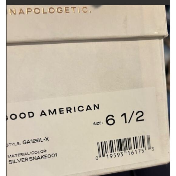 Good American Women's Silver Snake Print Slide Sz 6.5 - Picture 5 of 8